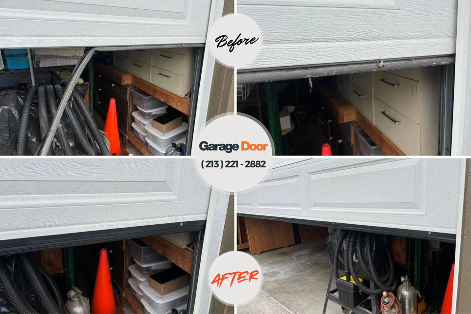 Before and after: garage door repair Robinhood, MS